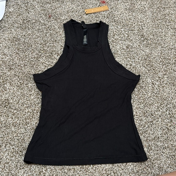 SKIMS Women's Soft Lounge High Neck Tank Size XS In Onyx - Picture 4 of 7